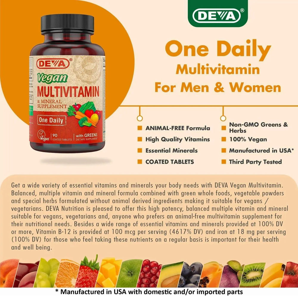 DEVA - Deva Vegan Multivitamin & Mineral Supplement 180 Tabletas - The Red Vitamin MX - Suplementos Alimenticios - {{ shop.shopifyCountryName }}