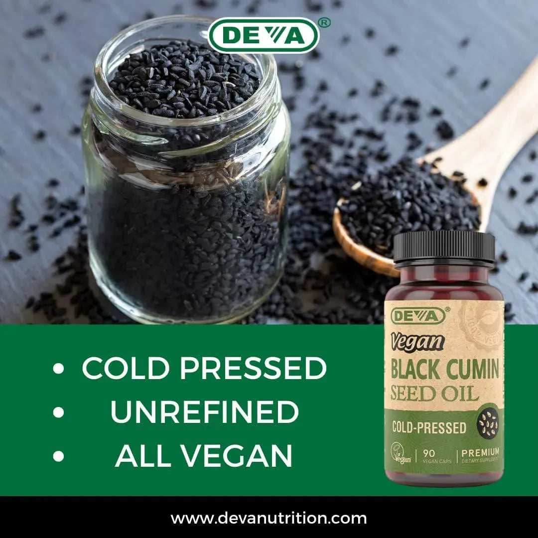 DEVA - DEVA Vegan Nutrition Black Cumin Seed Oil 90 Capsulas - The Red Vitamin MX - Suplementos Alimenticios - {{ shop.shopifyCountryName }}