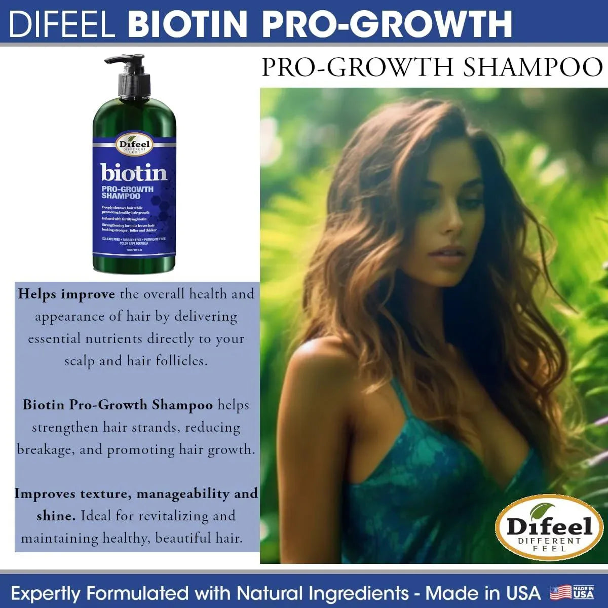 DIFEEL - Difeel Pro-Growth Biotin Shampoo 354.9 Gr. - The Red Vitamin MX - Shampoo Para Cabello - {{ shop.shopifyCountryName }}