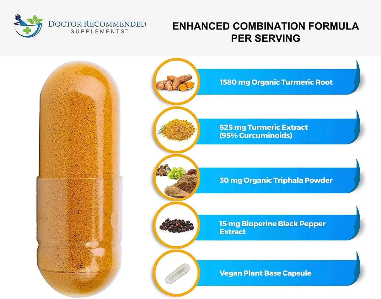 DOCTOR RECOMMENDED SUPPLEMENTS - Doctor Recommended Supplements Turmeric Curcumin 2250Mg. 180 Capsulas - The Red Vitamin MX - Suplementos Alimenticios - {{ shop.shopifyCountryName }}