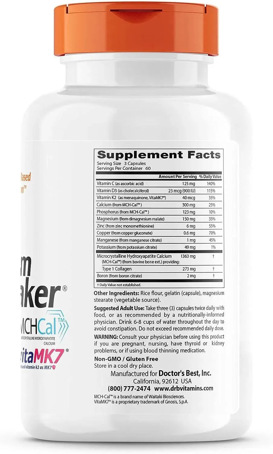 DOCTOR'S BEST - Doctor's Best Calcium Bone Maker Complex 180 Capsulas - The Red Vitamin MX - Suplementos Alimenticios - {{ shop.shopifyCountryName }}