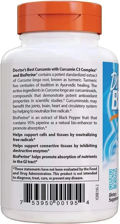 DOCTOR'S BEST - Doctor's Best Curcumin From Turmeric Root 1000Mg. 120 Tabletas - The Red Vitamin MX - Suplementos Alimenticios - {{ shop.shopifyCountryName }}