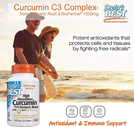 DOCTOR'S BEST - Doctor's Best Curcumin From Turmeric Root 1000Mg. 120 Tabletas - The Red Vitamin MX - Suplementos Alimenticios - {{ shop.shopifyCountryName }}