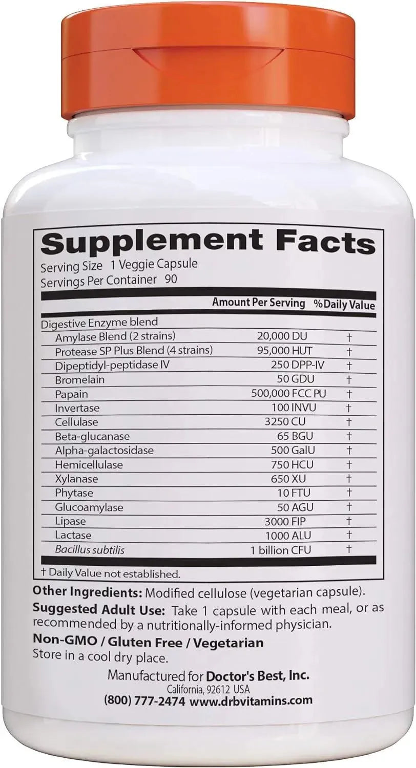 DOCTOR'S BEST - Doctor's Best Digestive Enzymes 90 Capsulas - The Red Vitamin MX - Suplementos Alimenticios - {{ shop.shopifyCountryName }}