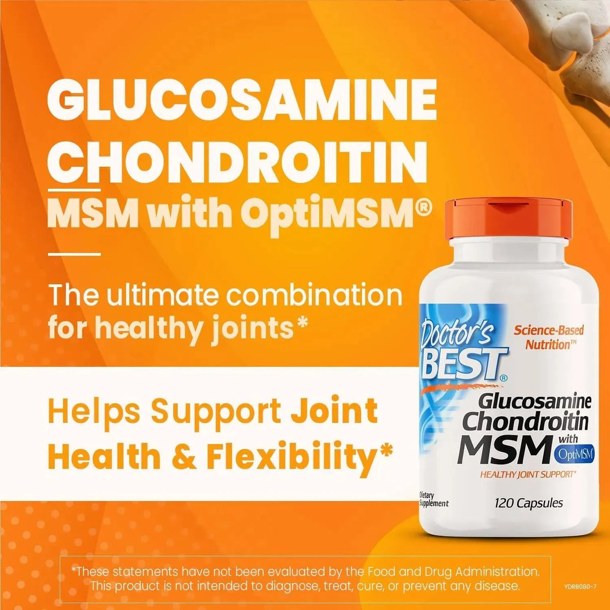 DOCTOR'S BEST - Doctor's Best Glucosamine Chondroitin Msm with OptiMSM 120 Capsulas - The Red Vitamin MX - Suplementos Alimenticios - {{ shop.shopifyCountryName }}