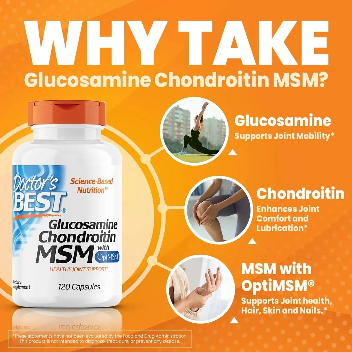 DOCTOR'S BEST - Doctor's Best Glucosamine Chondroitin Msm with OptiMSM 120 Capsulas - The Red Vitamin MX - Suplementos Alimenticios - {{ shop.shopifyCountryName }}