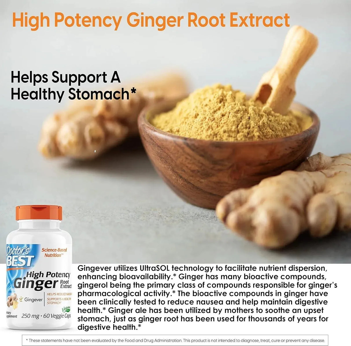DOCTOR'S BEST - Doctor's Best High Potency Ginger 250Mg. 60 Capsulas - The Red Vitamin MX - Suplementos Alimenticios - {{ shop.shopifyCountryName }}