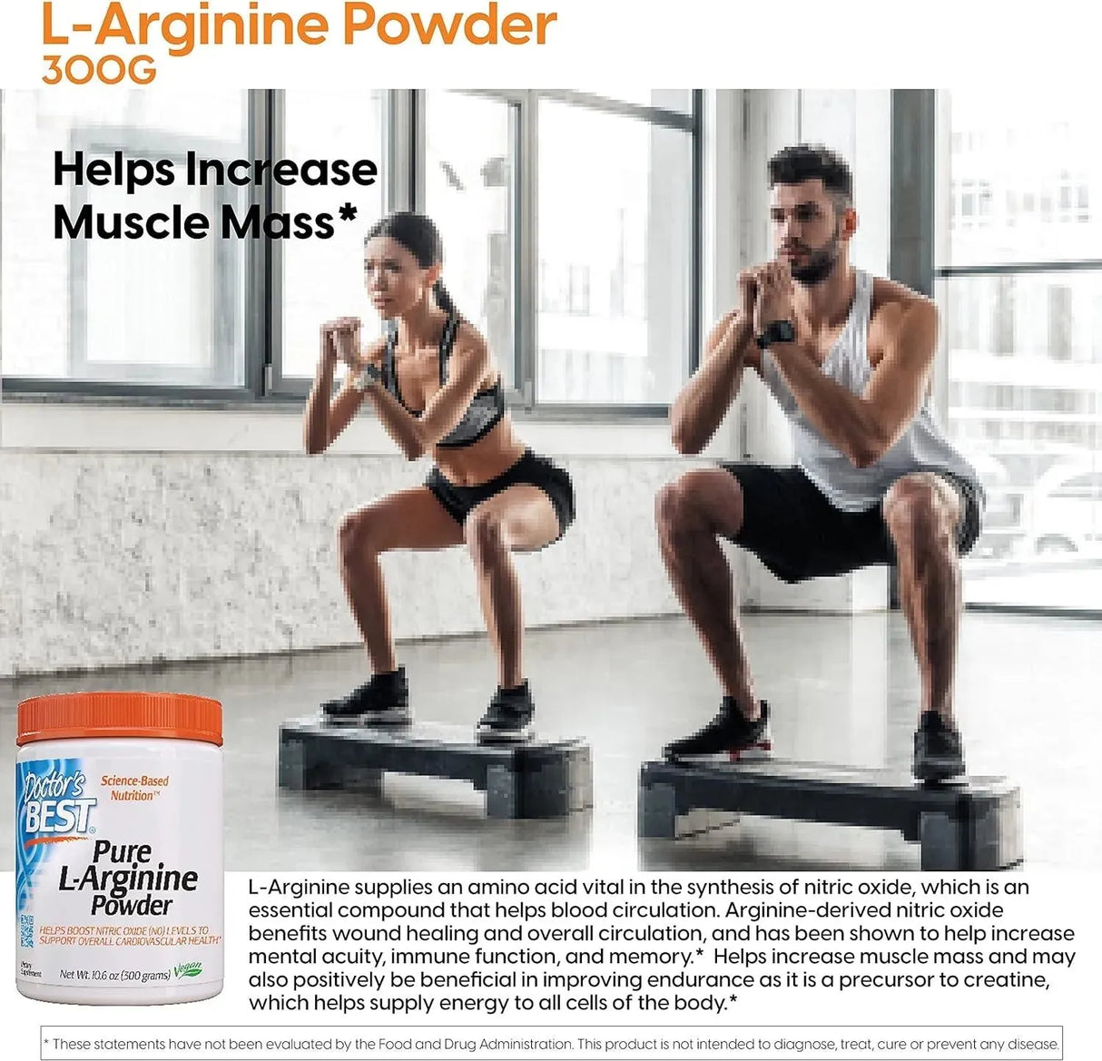 DOCTOR'S BEST - Doctor's Best L-arginine HCL Powder 300Gr. - The Red Vitamin MX - Suplementos Alimenticios - {{ shop.shopifyCountryName }}