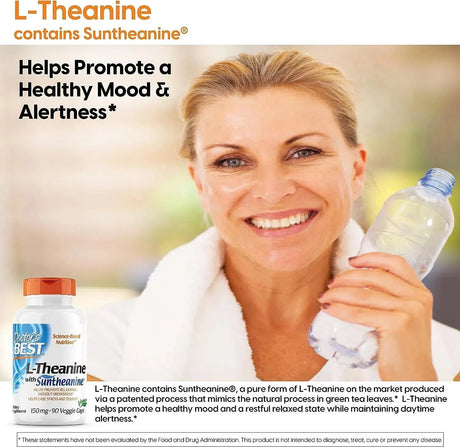 DOCTOR'S BEST - Doctor's Best L-Theanine Contains Suntheanine 150Mg. 90 Capsulas - The Red Vitamin MX - Suplementos Alimenticios - {{ shop.shopifyCountryName }}