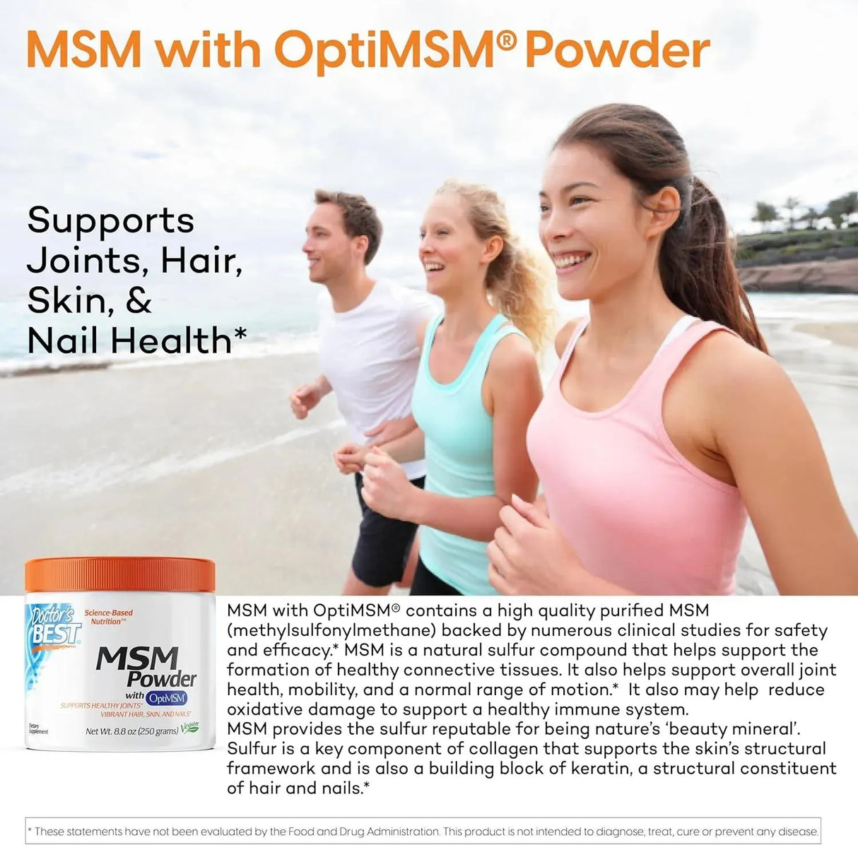 DOCTOR'S BEST - Doctor's Best MSM Powder with OptiMSM 250Gr. - The Red Vitamin MX - Suplementos Alimenticios - {{ shop.shopifyCountryName }}