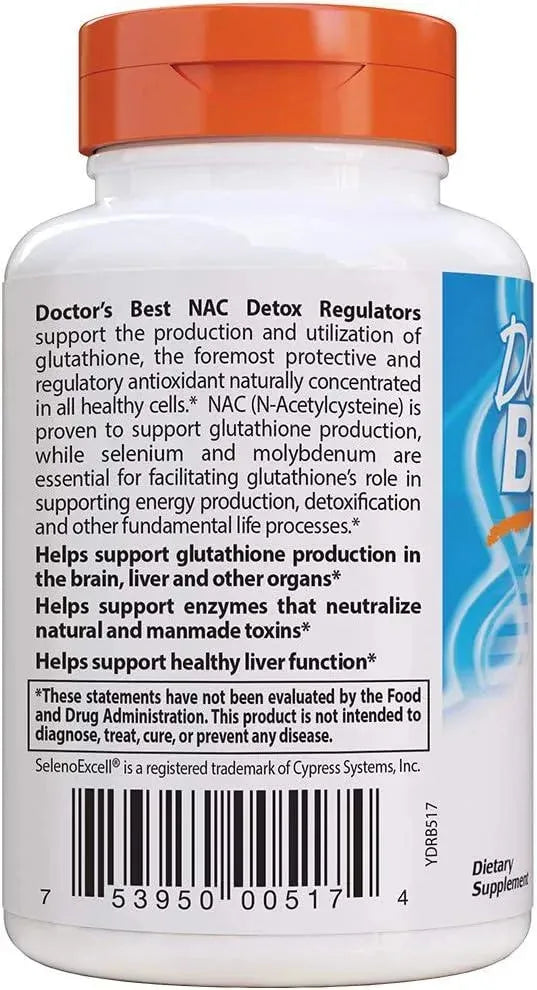 DOCTOR'S BEST - Doctor's Best NAC Detox Regulators 180 Capsulas - The Red Vitamin MX - Suplementos Alimenticios - {{ shop.shopifyCountryName }}