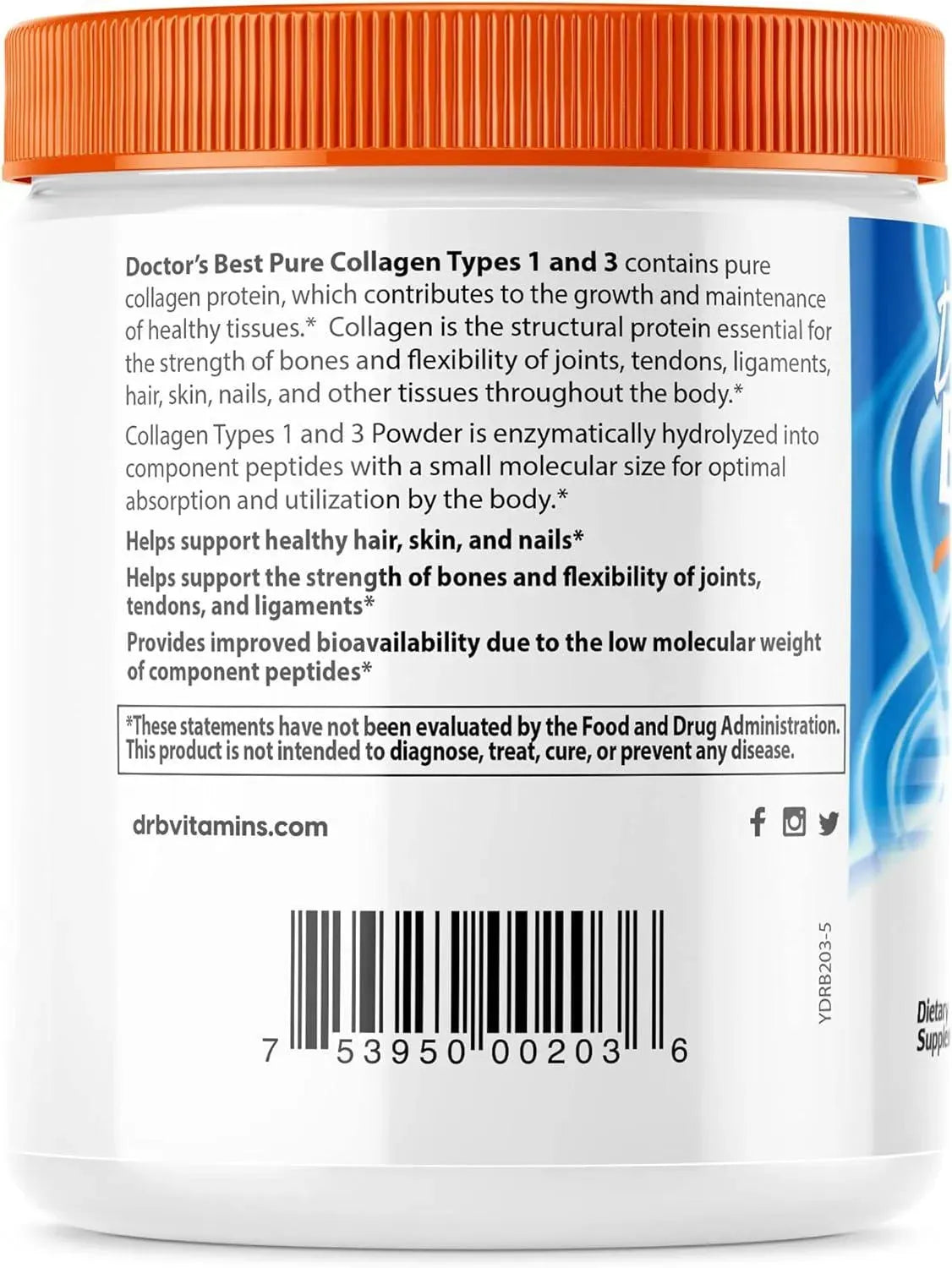 DOCTOR'S BEST - Doctor's Best Pure Collagen Types 1 & 3 200Gr. - The Red Vitamin MX - Suplementos Alimenticios - {{ shop.shopifyCountryName }}