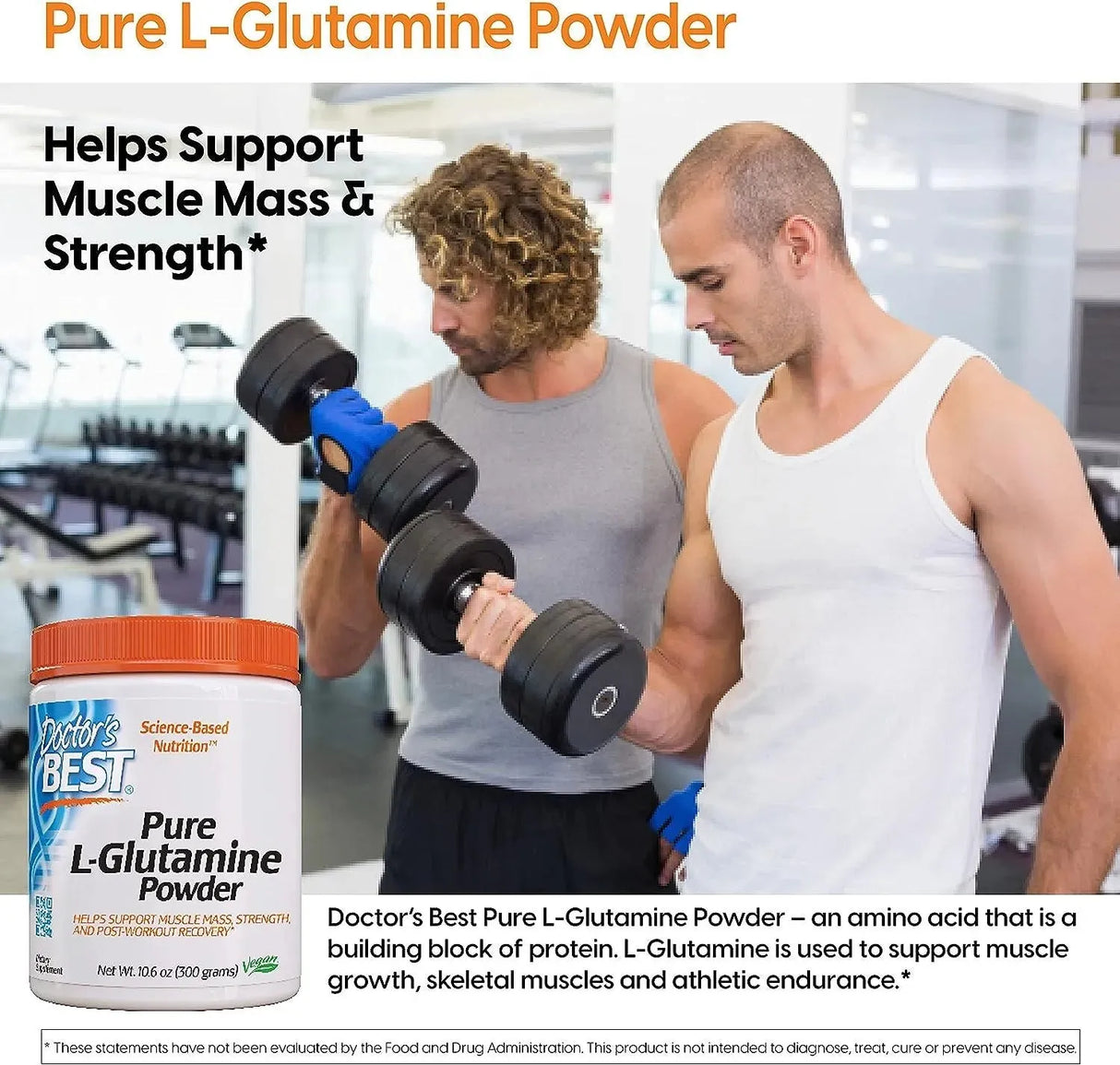 DOCTOR'S BEST - Doctor's Best Pure L-Glutamine Powder 300Gr. - The Red Vitamin MX - Suplementos Alimenticios - {{ shop.shopifyCountryName }}