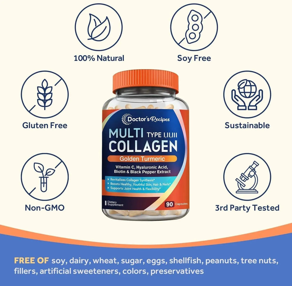 DOCTOR´S RECIPES - Doctor's Recipes Multi Collagen Complex with Golden Turmeric 90 Capsulas - The Red Vitamin MX - Suplementos Alimenticios - {{ shop.shopifyCountryName }}