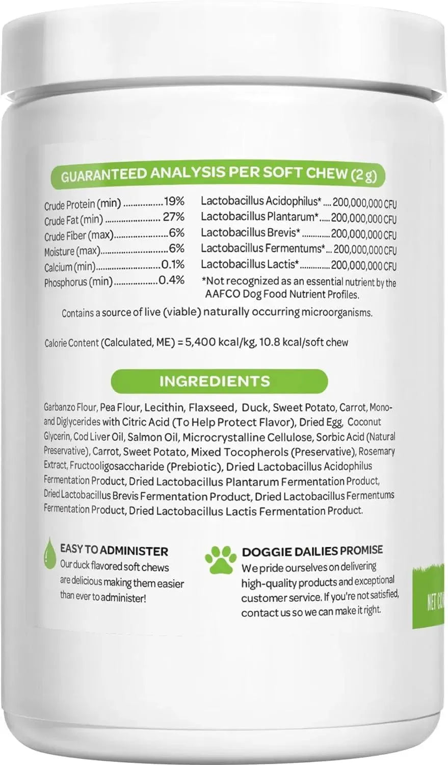 DOGGIE DAILIES - Doggie Dailies Probiotics for Dogs Duck 225 Masticables - The Red Vitamin MX - Probióticos Para Perros - {{ shop.shopifyCountryName }}