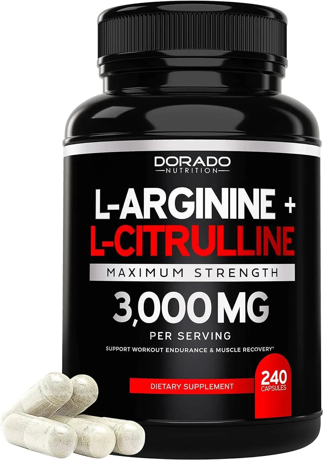 DORADO NUTRITION - Dorado Nutrition L Arginine L Citrulline 3000Mg. 240 Capsulas - The Red Vitamin MX - Suplementos Alimenticios - {{ shop.shopifyCountryName }}