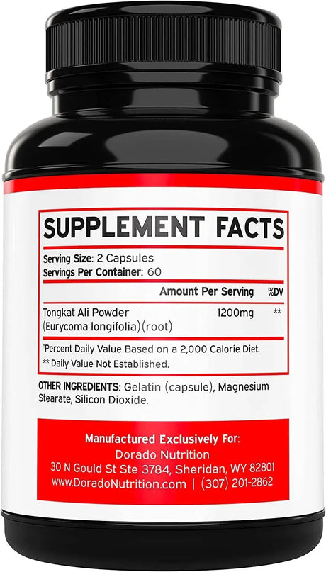DORADO NUTRITION - Dorado Nutrition Tongkat Ali Maximum Strength 120 Capsulas - The Red Vitamin MX - Suplementos Alimenticios - {{ shop.shopifyCountryName }}