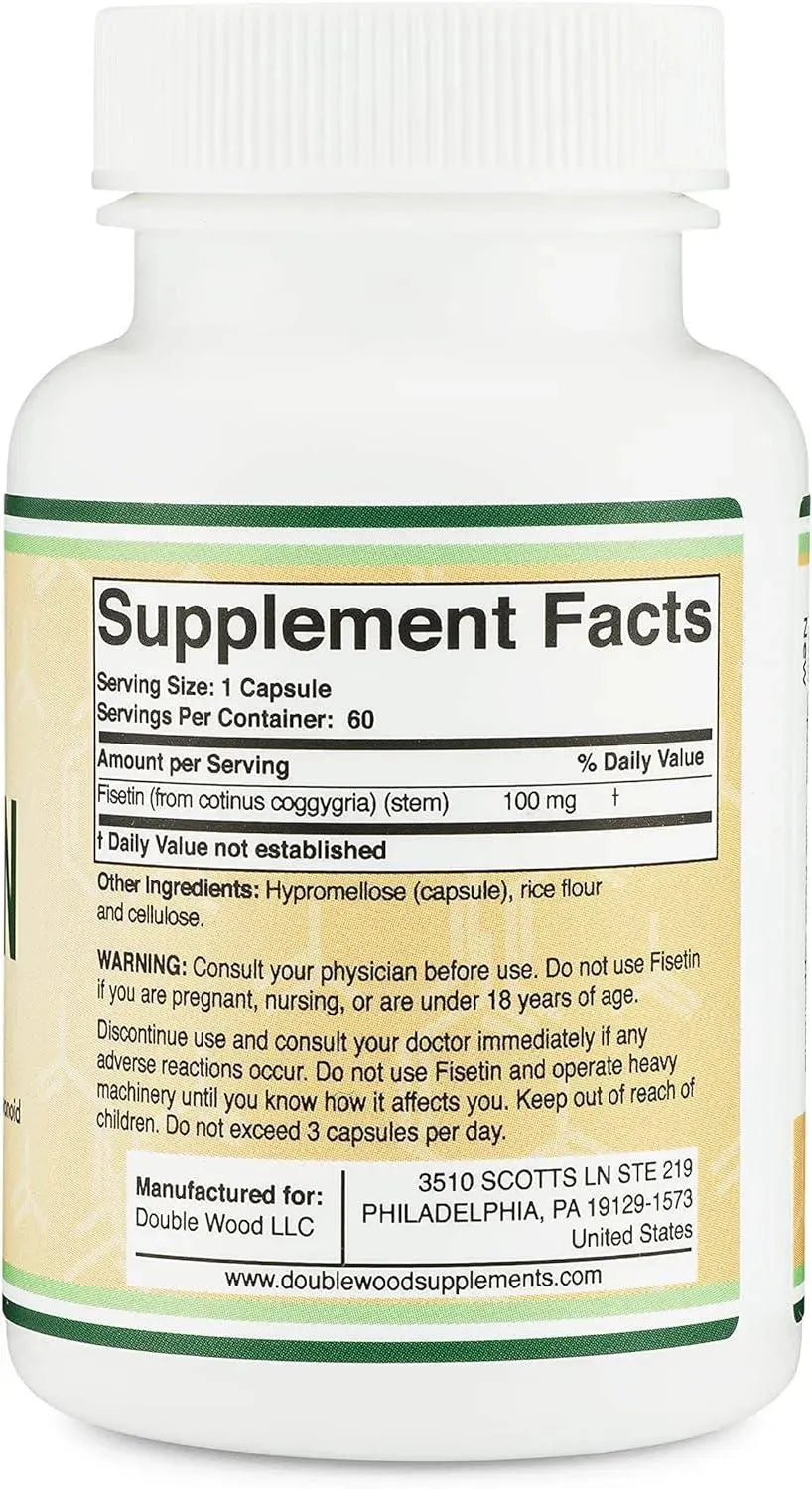 DOUBLE WOOD SUPPLEMENTS - Double Wood Supplements Fisetin 100Mg. 60 Capsulas - The Red Vitamin MX - Suplementos Alimenticios - {{ shop.shopifyCountryName }}