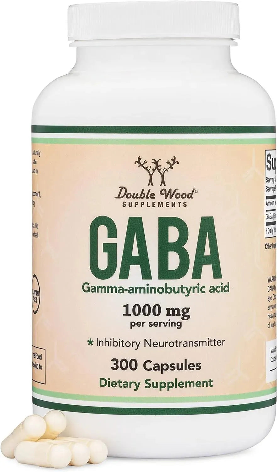 DOUBLE WOOD SUPPLEMENTS - Double Wood Supplements GABA 1000Mg. 300 Capsulas - The Red Vitamin MX - Suplementos Alimenticios - {{ shop.shopifyCountryName }}