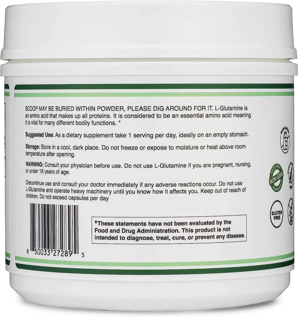 DOUBLE WOOD SUPPLEMENTS - Double Wood Supplements L Glutamine Powder 100 Servicios 500Gr. - The Red Vitamin MX - Suplementos Alimenticios - {{ shop.shopifyCountryName }}