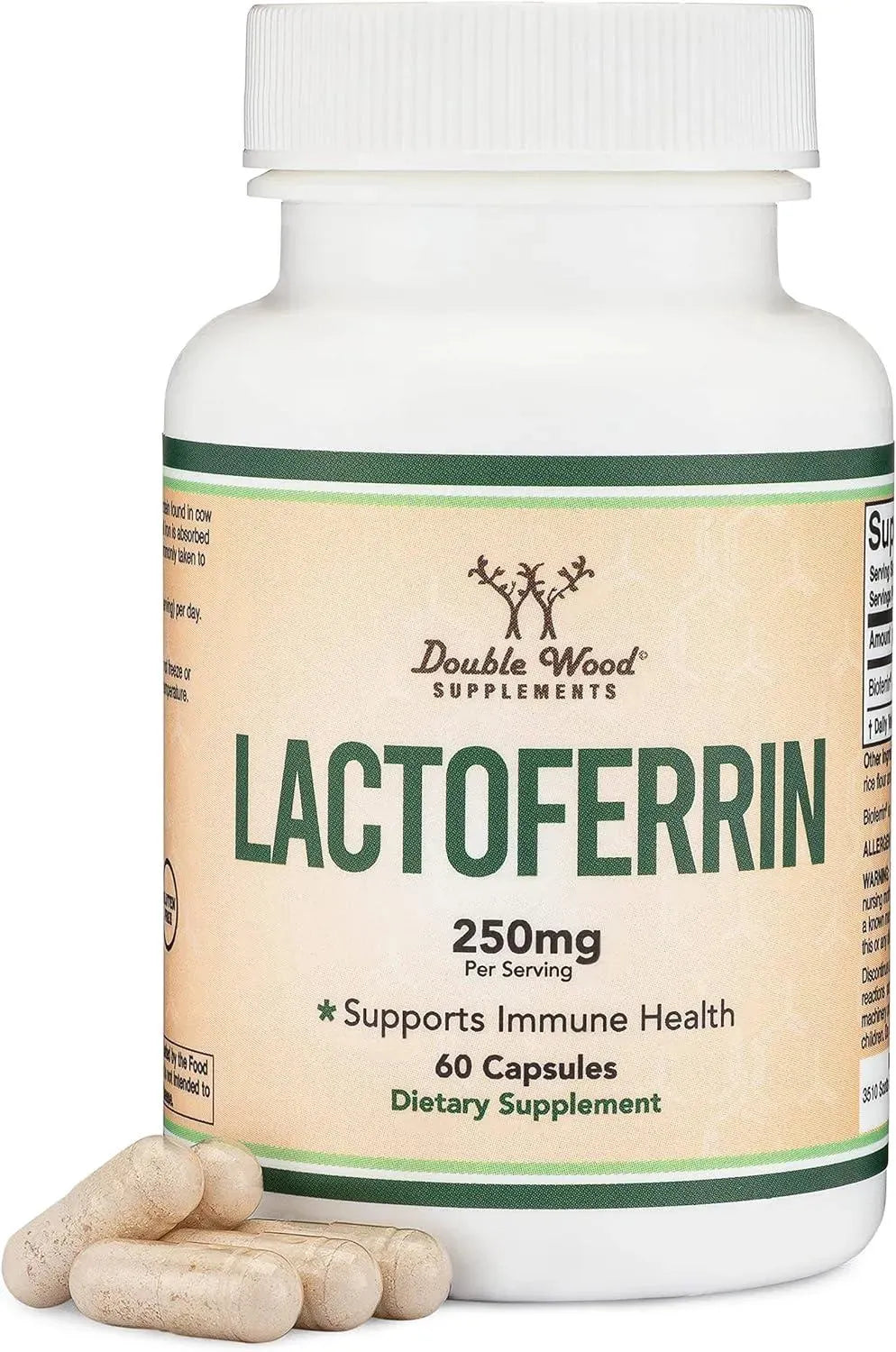DOUBLE WOOD SUPPLEMENTS - Double Wood Supplements Lactoferrin 250Mg. 60 Capsulas - The Red Vitamin MX - Suplementos Alimenticios - {{ shop.shopifyCountryName }}