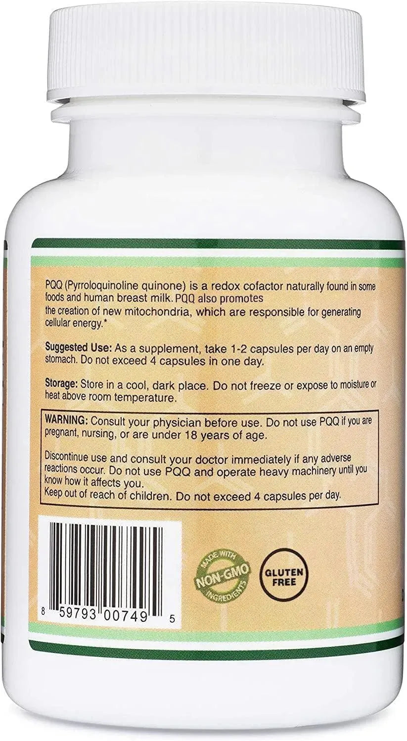 DOUBLE WOOD SUPPLEMENTS - Double Wood Supplements PQQ Pyrroloquinoline Quinone 20Mg. 60 Capsulas - The Red Vitamin MX - Suplementos Alimenticios - {{ shop.shopifyCountryName }}