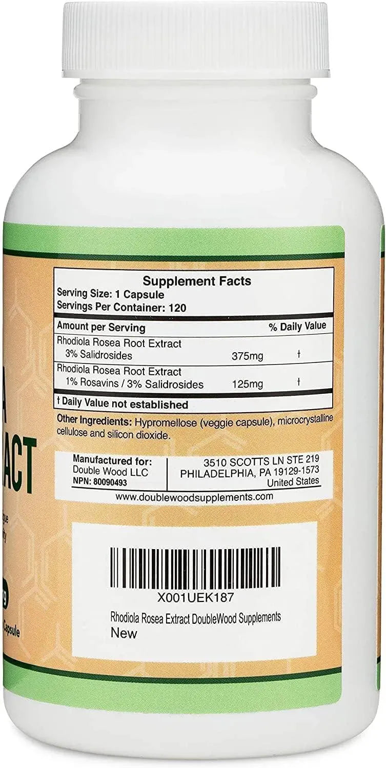DOUBLE WOOD SUPPLEMENTS - Double Wood Supplements Rhodiola Rosea 500Mg. 120 Capsulas - The Red Vitamin MX - Suplementos Alimenticios - {{ shop.shopifyCountryName }}