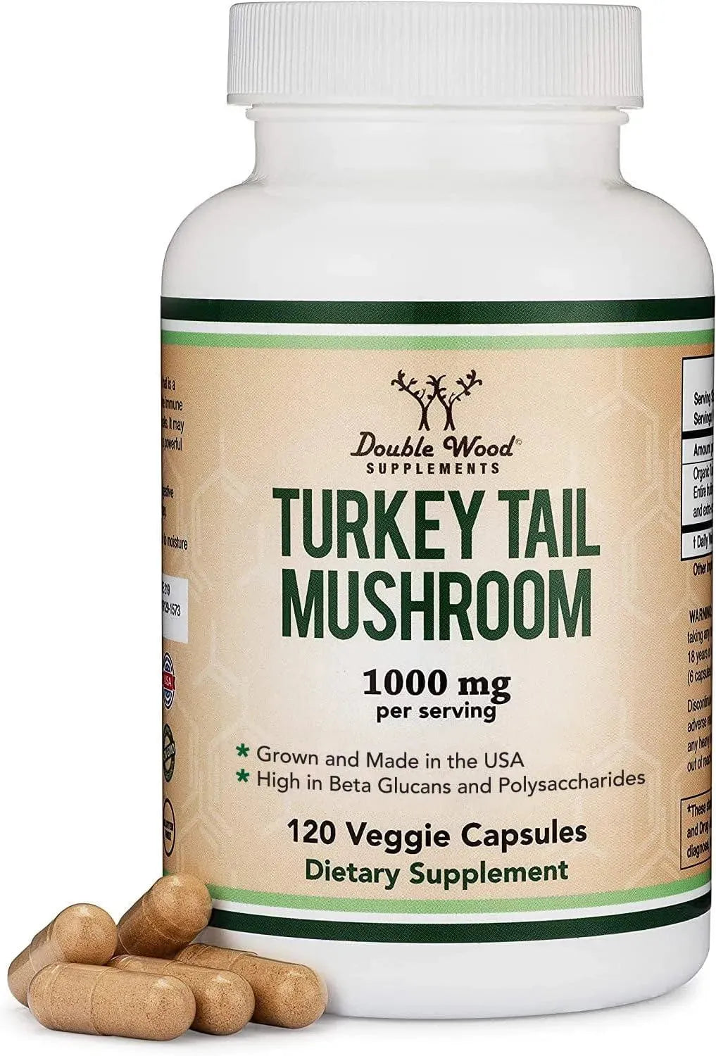 DOUBLE WOOD SUPPLEMENTS - Double Wood Supplements Turkey Tail Mushroom 120 Capsulas - The Red Vitamin MX - Suplementos Alimenticios - {{ shop.shopifyCountryName }}