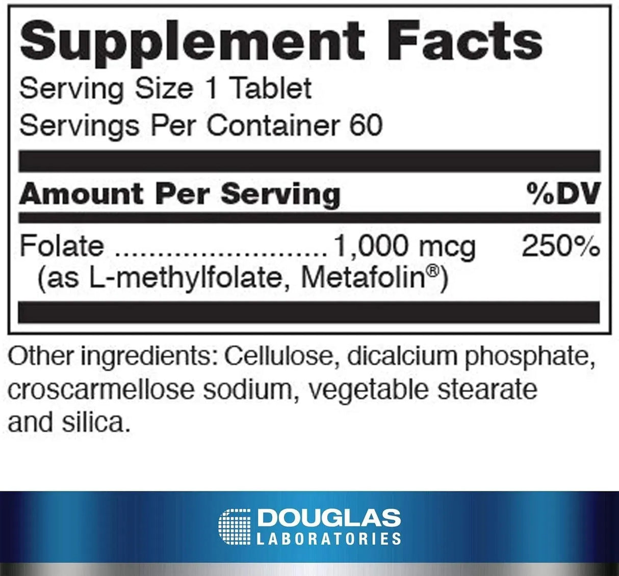 DOUGLAS LABORATORIES - Douglas Laboratories Methyl Folate L-5-MTHF 60 Tabletas - The Red Vitamin MX - Suplementos Alimenticios - {{ shop.shopifyCountryName }}