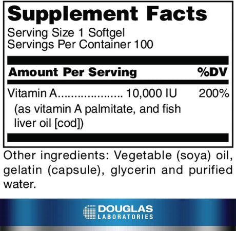 DOUGLAS LABORATORIES - Douglas Laboratories Vitamin A 100 Capsulas Blandas - The Red Vitamin MX - Suplementos Alimenticios - {{ shop.shopifyCountryName }}