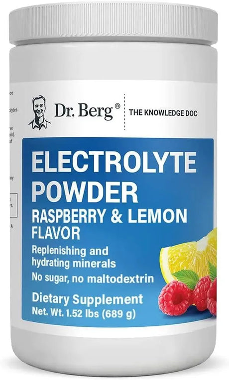 DR. BERG - Dr. Berg Hydration Keto Electrolyte Powder Raspberry & Lemon Flavor 100 Servicios - The Red Vitamin MX - Suplementos Alimenticios - {{ shop.shopifyCountryName }}