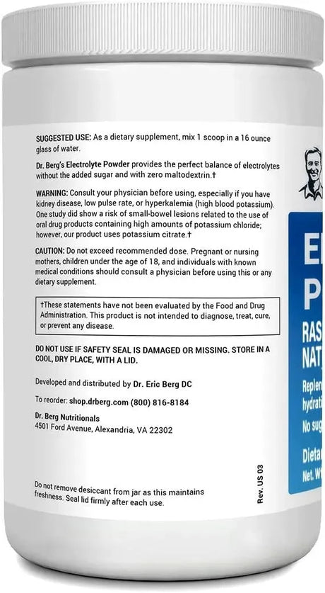 DR. BERG - Dr. Berg Hydration Keto Electrolyte Powder Raspberry & Lemon Flavor 100 Servicios - The Red Vitamin MX - Suplementos Alimenticios - {{ shop.shopifyCountryName }}