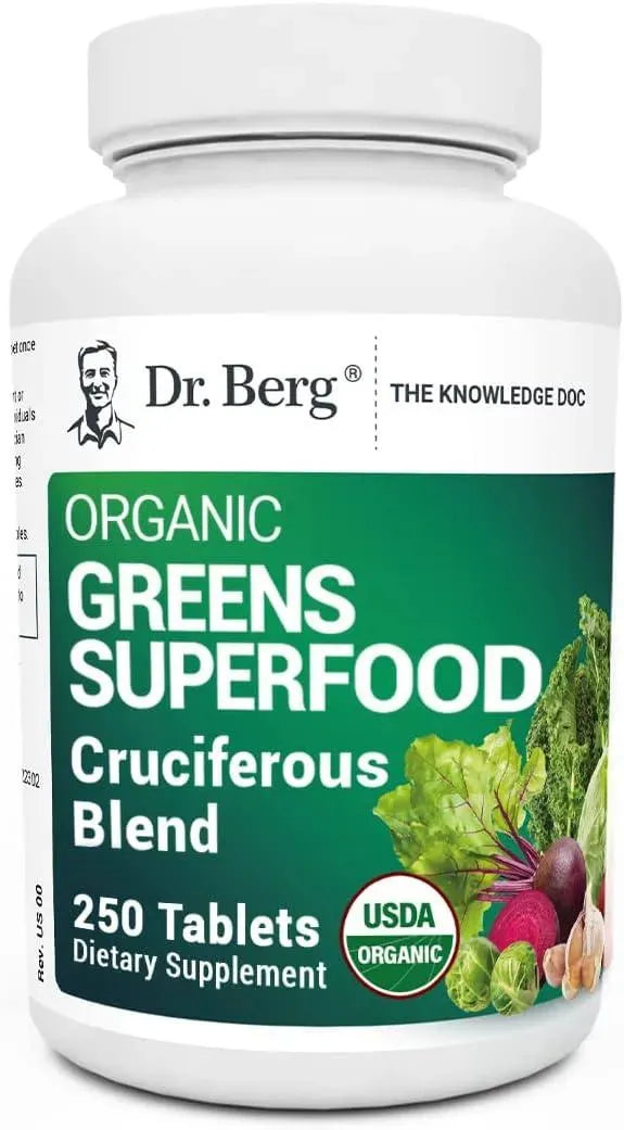 DR. BERG - Dr. Berg's Greens Superfood Cruciferous Vegetable 250 Tabletas - The Red Vitamin MX - Suplementos Alimenticios - {{ shop.shopifyCountryName }}