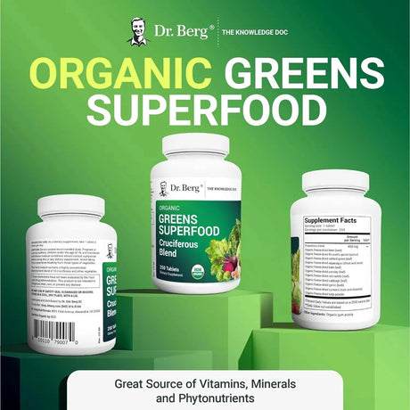 DR. BERG - Dr. Berg's Greens Superfood Cruciferous Vegetable 250 Tabletas - The Red Vitamin MX - Suplementos Alimenticios - {{ shop.shopifyCountryName }}