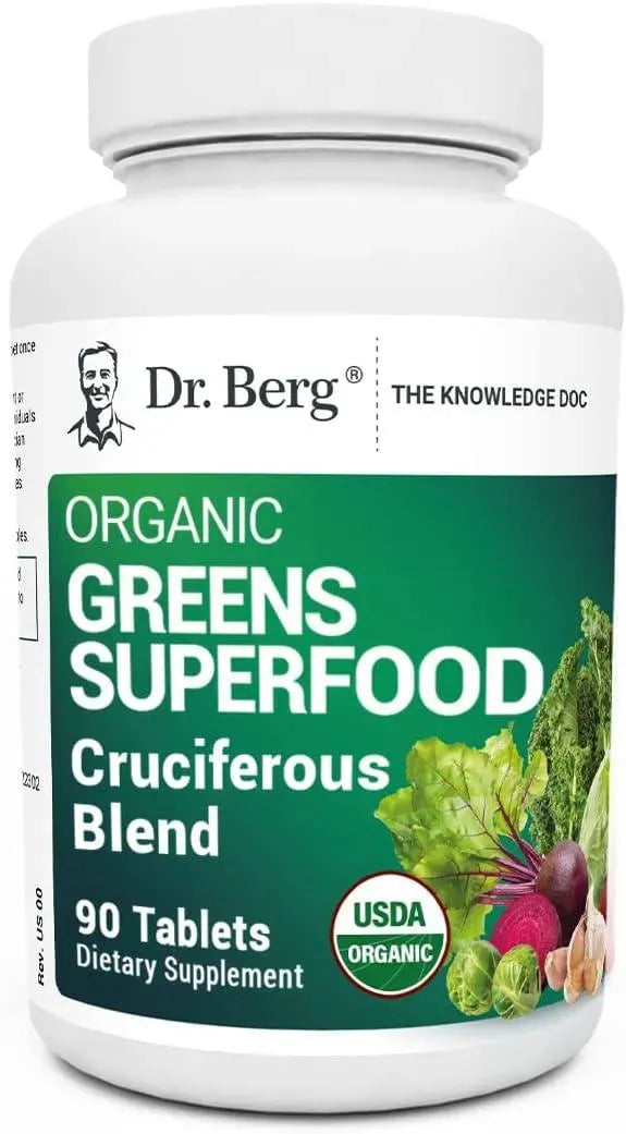 DR. BERG - Dr. Berg's Greens Superfood Cruciferous Vegetable 90 Tabletas - The Red Vitamin MX - Suplementos Alimenticios - {{ shop.shopifyCountryName }}
