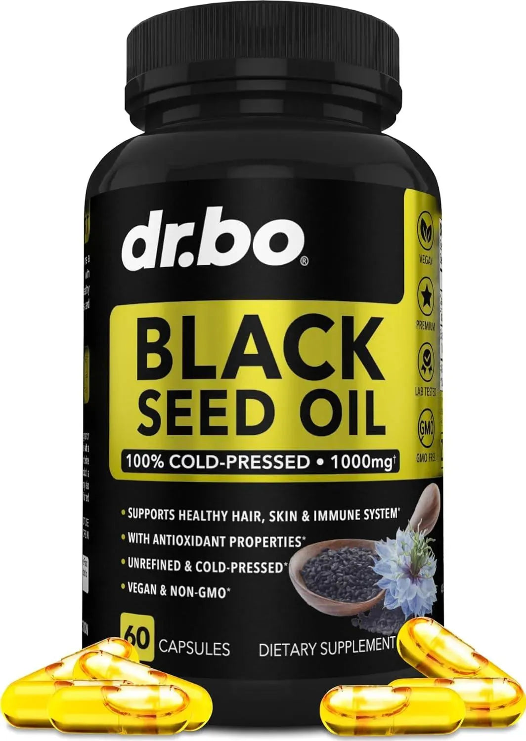 DR. BO - DR. BO Black Seed Oil 1000Mg. 60 Capsulas - The Red Vitamin MX - Suplementos Alimenticios - {{ shop.shopifyCountryName }}