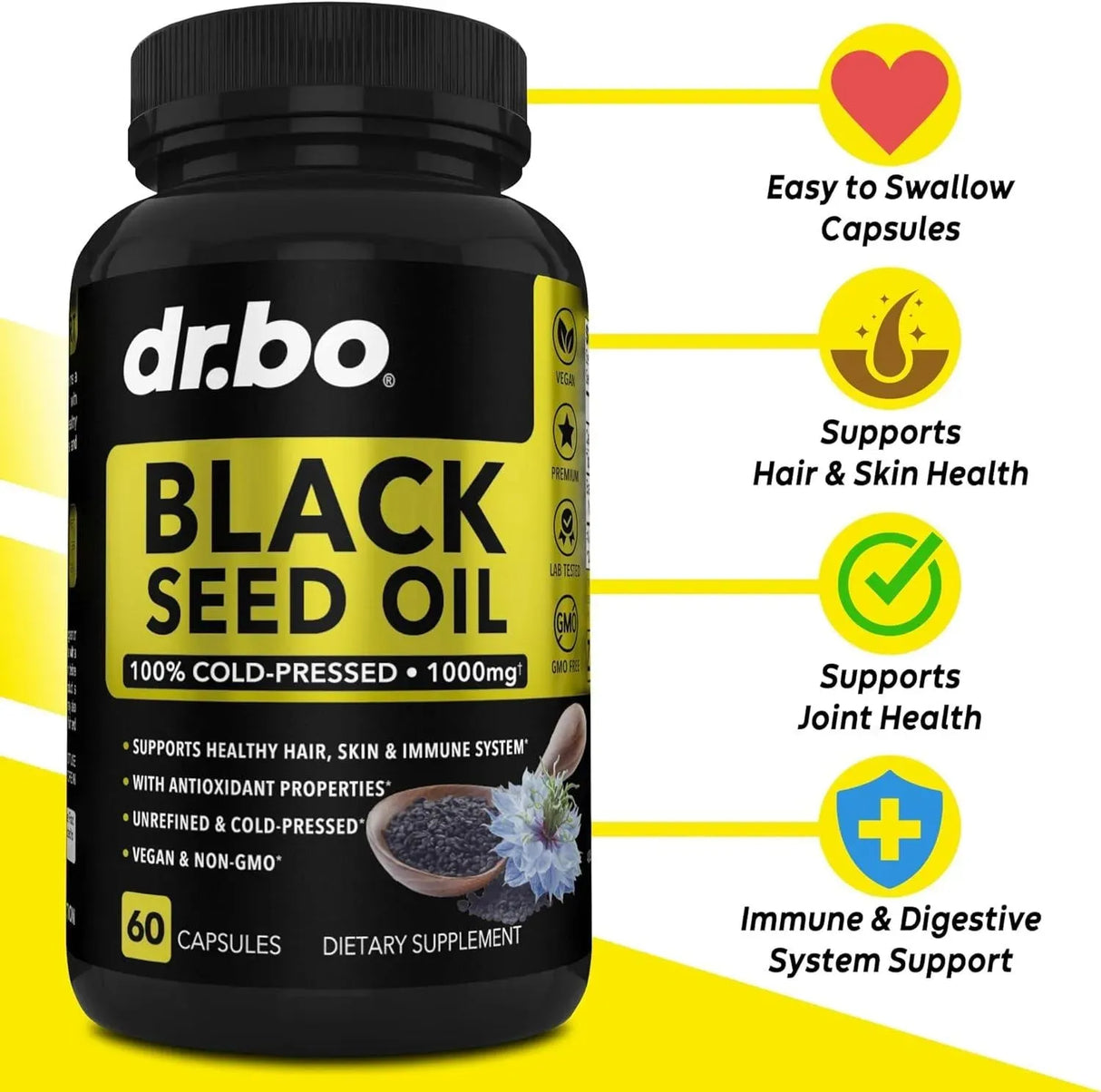 DR. BO - DR. BO Black Seed Oil 1000Mg. 60 Capsulas - The Red Vitamin MX - Suplementos Alimenticios - {{ shop.shopifyCountryName }}