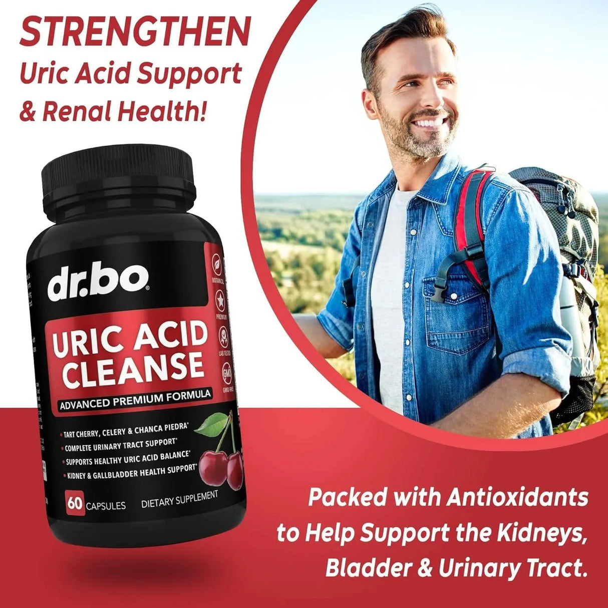 DR. BO - DR. BO Uric Acid Cleanse Support 60 Capsulas - The Red Vitamin MX - Suplementos Alimenticios - {{ shop.shopifyCountryName }}