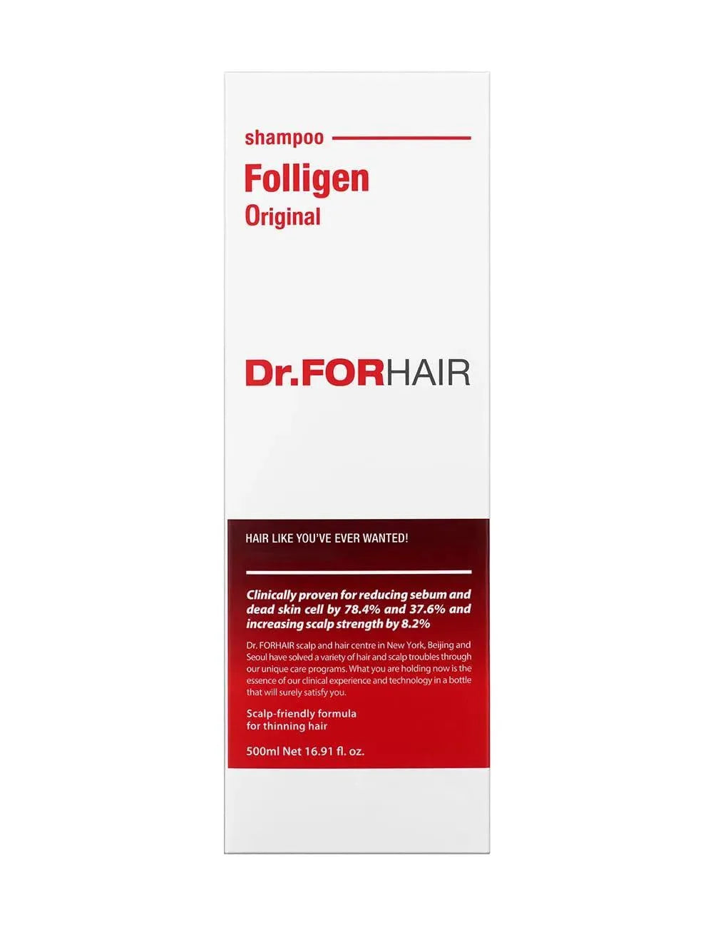 DR.FORHAIR - DR.FORHAIR Folligen Shampoo 500Ml. - The Red Vitamin MX - Shampoo Para Cabello - {{ shop.shopifyCountryName }}