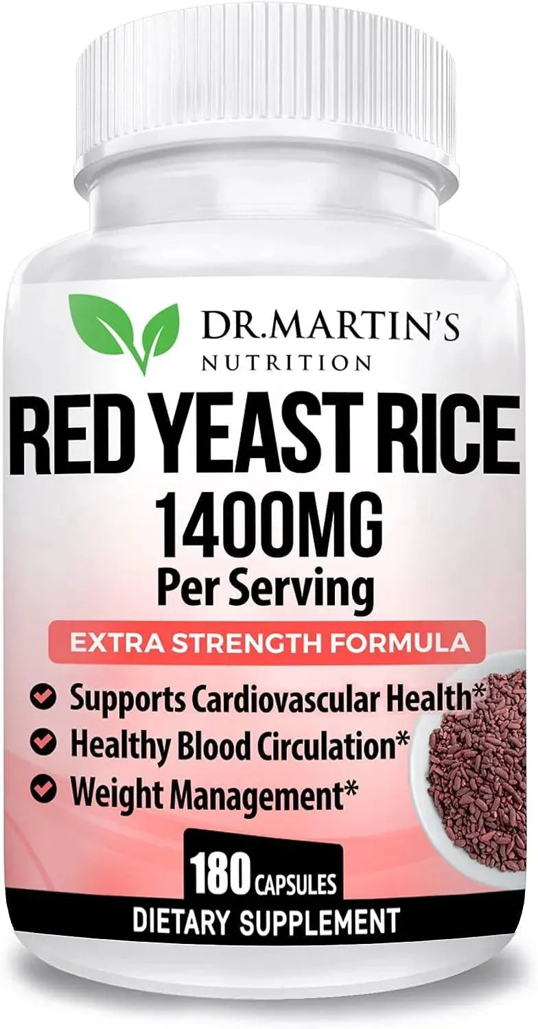 DR. MARTIN'S NUTRITION - DR. MARTIN'S NUTRITION Red Yeast Rice Extract 1400Mg. 180 Capsulas - The Red Vitamin MX - Suplementos Alimenticios - {{ shop.shopifyCountryName }}