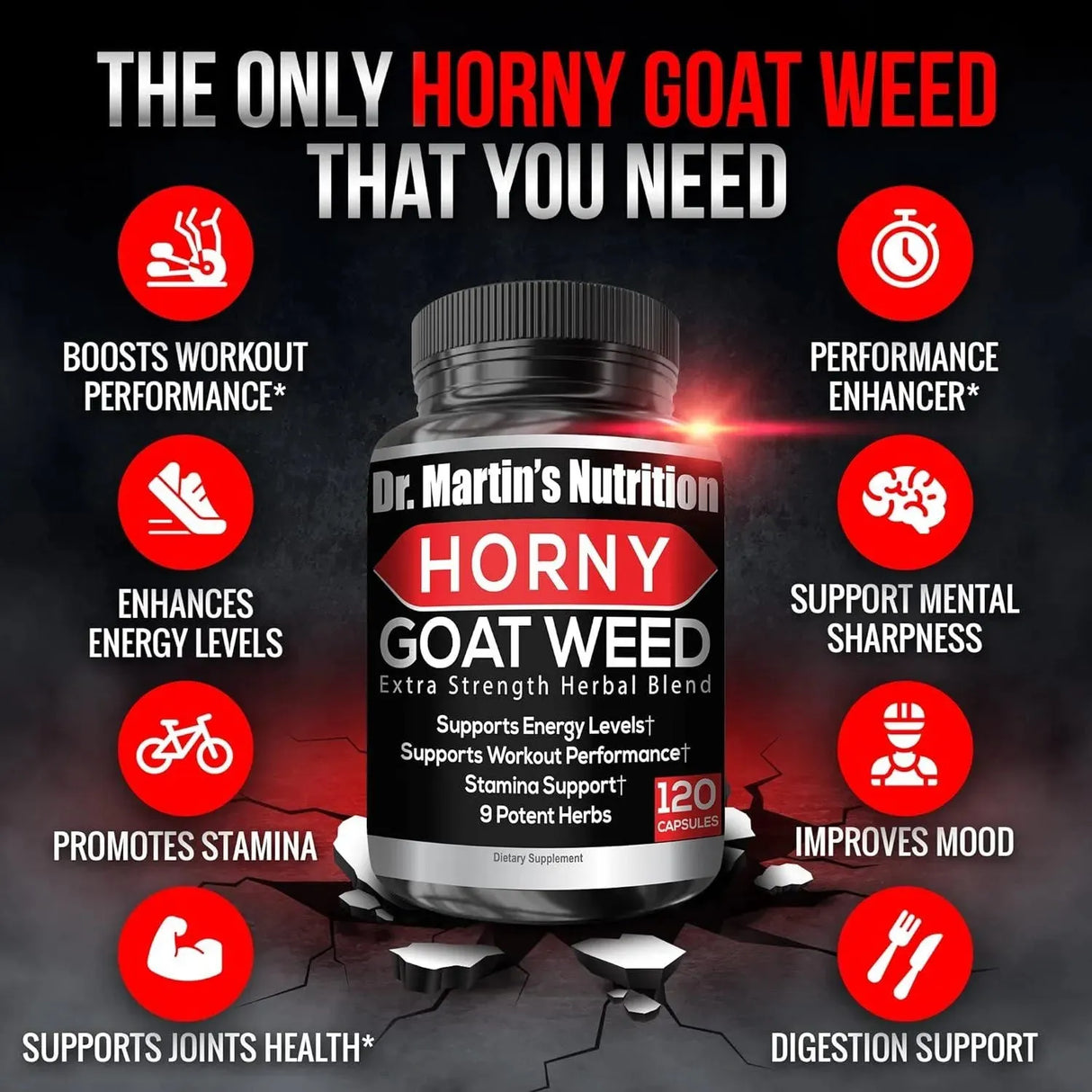 DR. MARTIN'S NUTRITION - Dr. Martin's Nutrition Super Strength 1590Mg. Horny Goat Weed 120 Capsulas - The Red Vitamin MX - Suplementos Alimenticios - {{ shop.shopifyCountryName }}