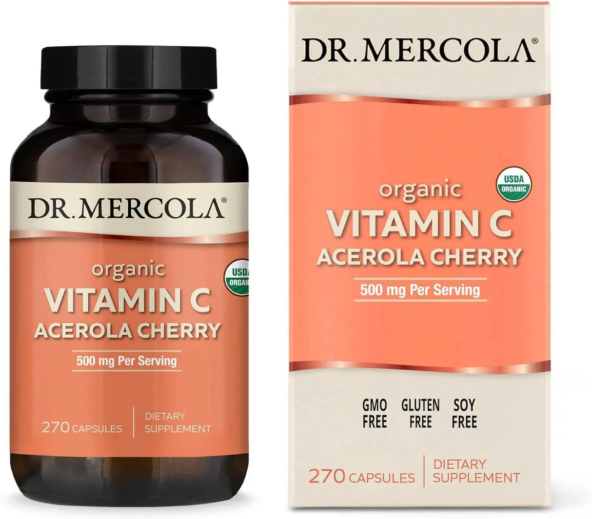 DR MERCOLA - Dr. Mercola Organic Vitamin C Acerola Cherry 270 Capsulas - The Red Vitamin MX - Suplementos Alimenticios - {{ shop.shopifyCountryName }}