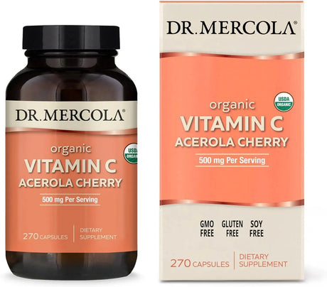 DR MERCOLA - Dr. Mercola Organic Vitamin C Acerola Cherry 270 Capsulas - The Red Vitamin MX - Suplementos Alimenticios - {{ shop.shopifyCountryName }}