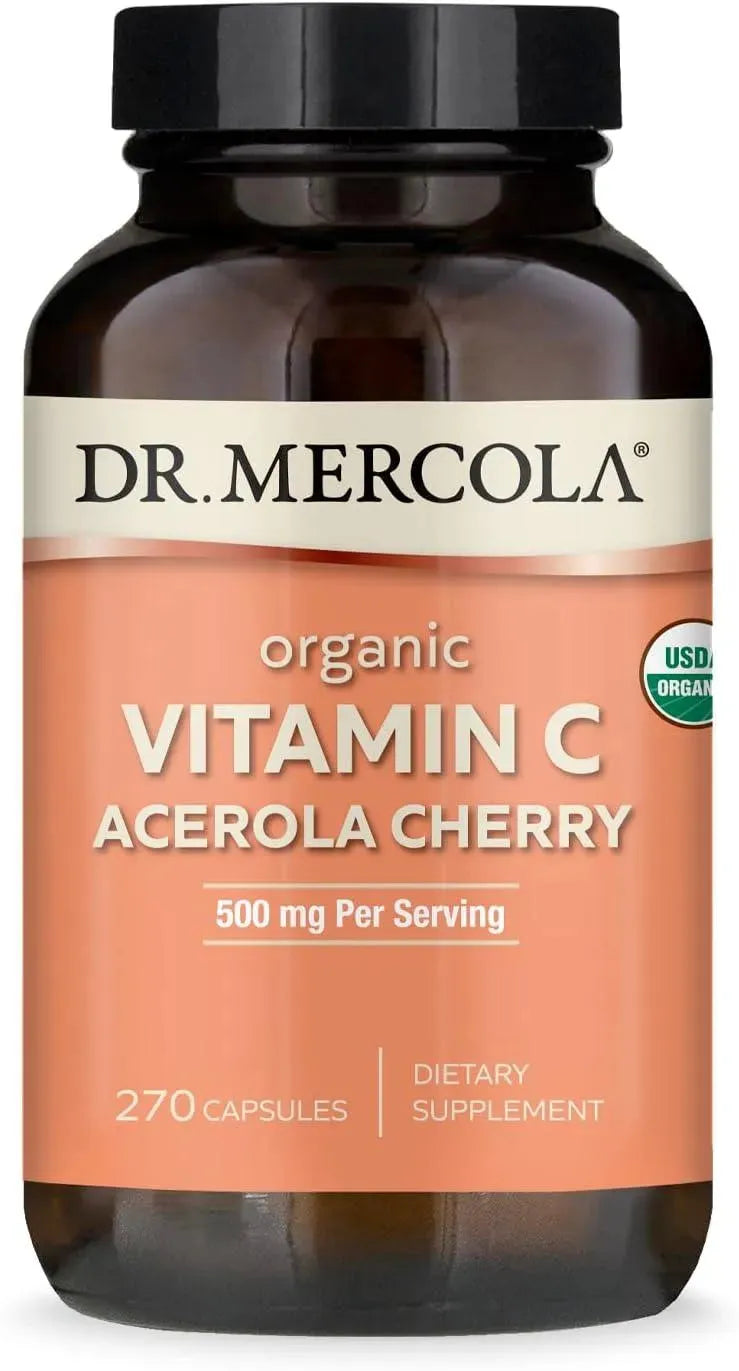 DR MERCOLA - Dr. Mercola Organic Vitamin C Acerola Cherry 270 Capsulas - The Red Vitamin MX - Suplementos Alimenticios - {{ shop.shopifyCountryName }}