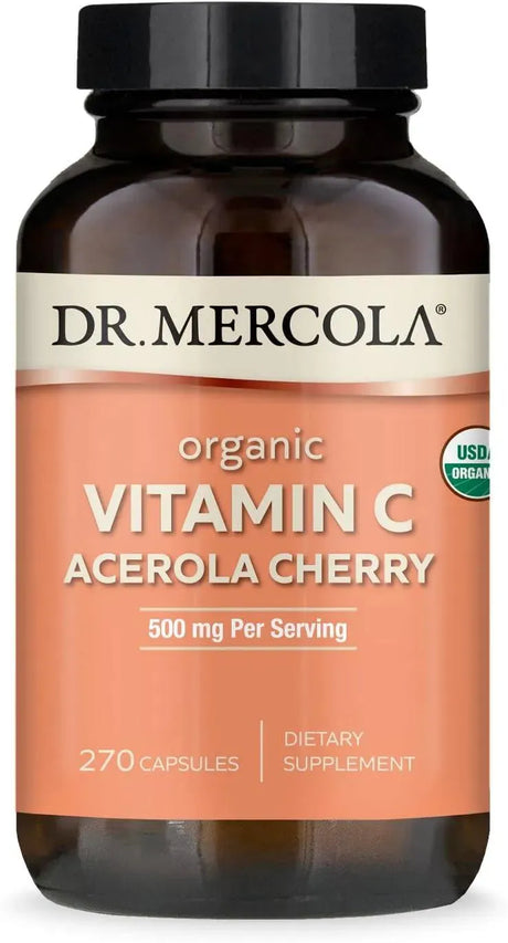 DR MERCOLA - Dr. Mercola Organic Vitamin C Acerola Cherry 270 Capsulas - The Red Vitamin MX - Suplementos Alimenticios - {{ shop.shopifyCountryName }}