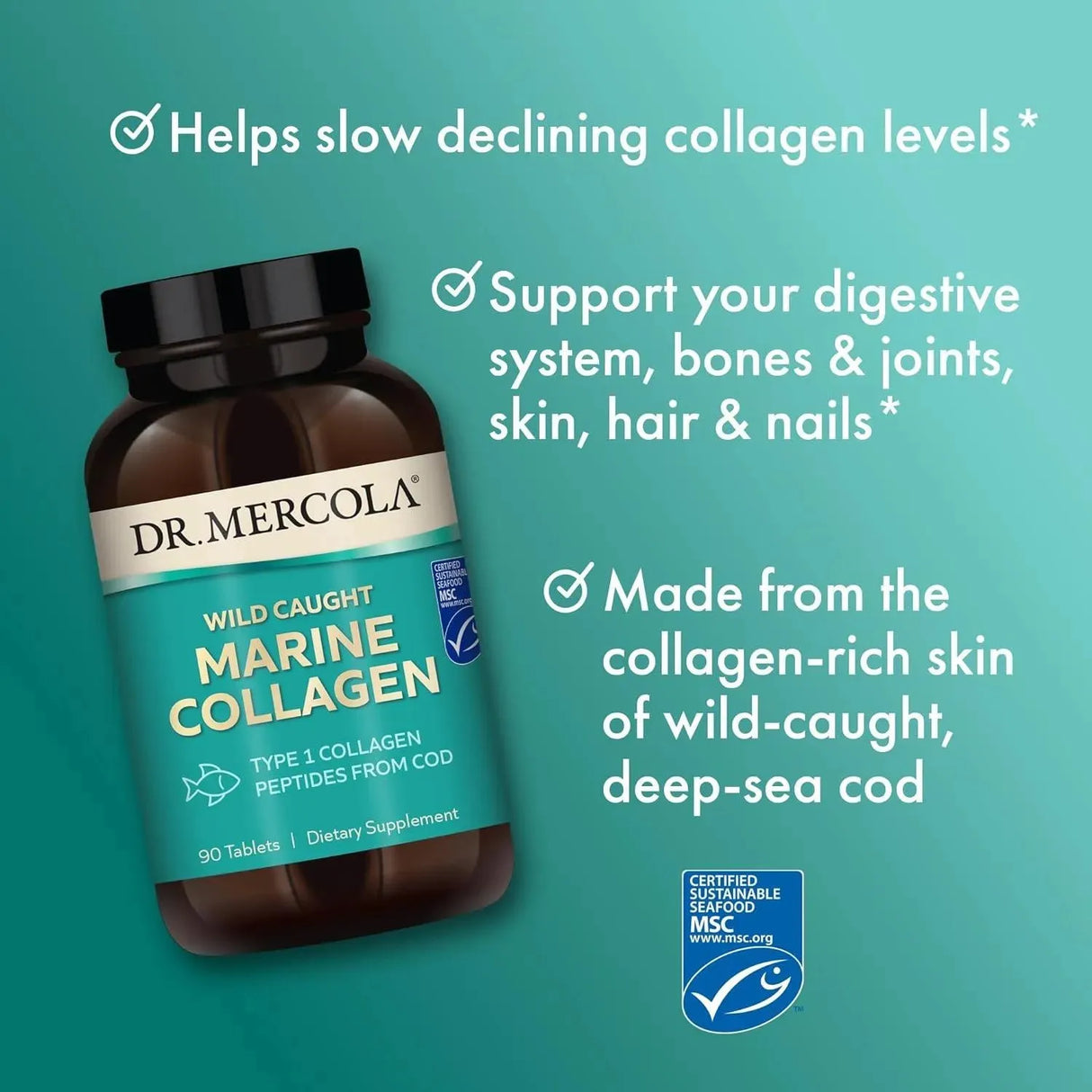 DR MERCOLA - Dr. Mercola Wild Caught Marine Collagen 90 Tabletas - The Red Vitamin MX - Suplementos Alimenticios - {{ shop.shopifyCountryName }}