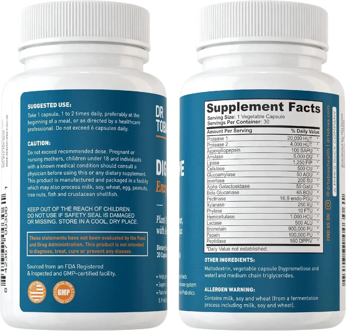 DR TOBIAS - Dr. Tobias Digestive Enzymes 30 Capsulas - The Red Vitamin MX - Suplementos Alimenticios - {{ shop.shopifyCountryName }}