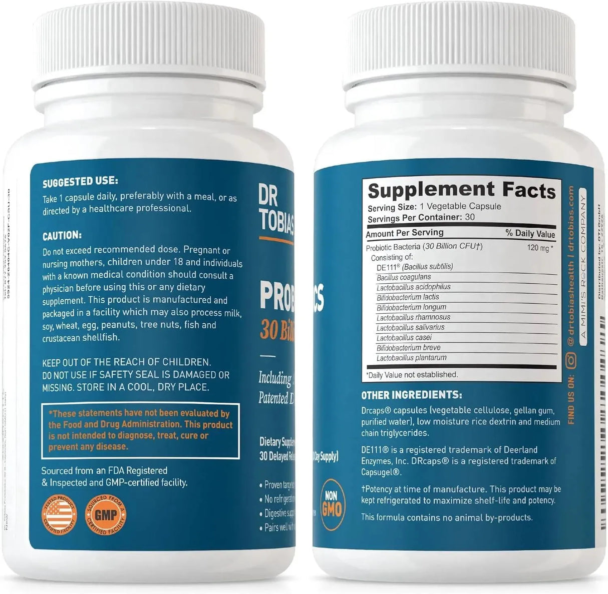 DR TOBIAS - Dr. Tobias Probiotics 30 Billion CFU's 30 Capsulas - The Red Vitamin MX - Suplementos Alimenticios - {{ shop.shopifyCountryName }}