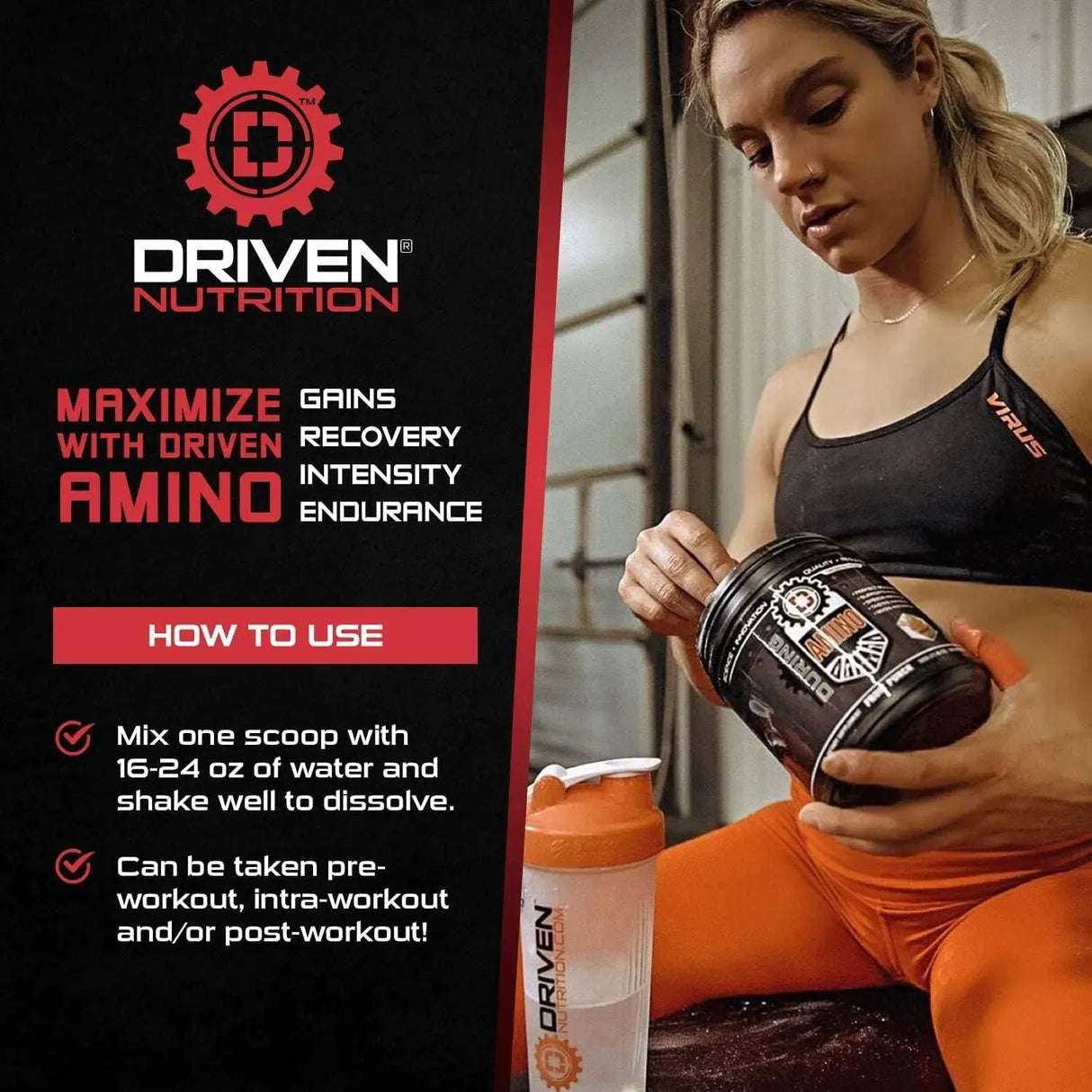 DRIVEN NUTRITION - Driven Nutrition Amino Branched-Chain Amino Acid with Glutamine 325Gr. - The Red Vitamin MX - Suplementos Alimenticios - {{ shop.shopifyCountryName }}