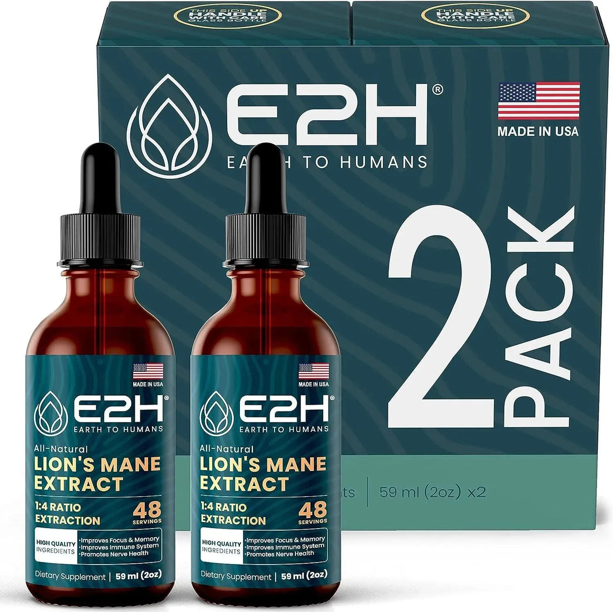 E2H - E2H Lions Mane Liquid 59Ml. 2 Pack - The Red Vitamin MX - Suplementos Alimenticios - {{ shop.shopifyCountryName }}